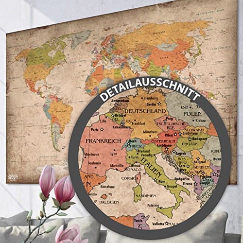 Image of Goods and Gadgets, Antique World Map XXL Poster in Giant Vintage Design, 140 cm x 100 cm