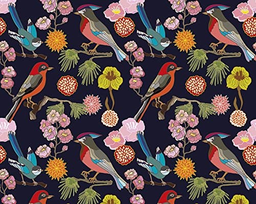 Image of OhPopsi WALS0304 Floral Birds Wall Mural, Multi-Color