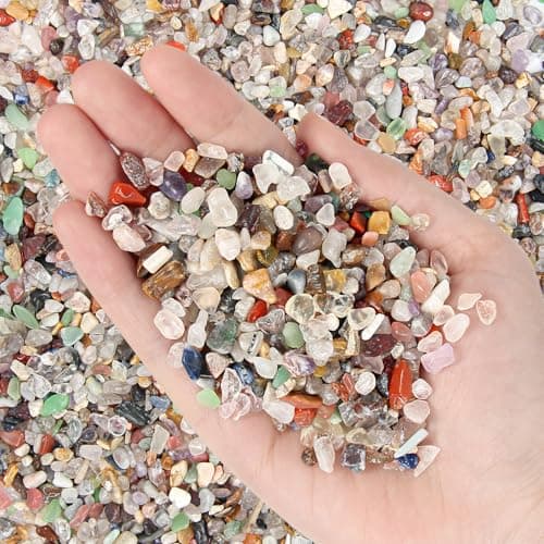 Image of 2.2lb Mixed Tumbled Stones and Polished Pebbles, Small Decorative Gravel for Fish Tanks, Plant Pots, Vase Fillers, Candle Holders and Garden Décor (Mixed Stones)