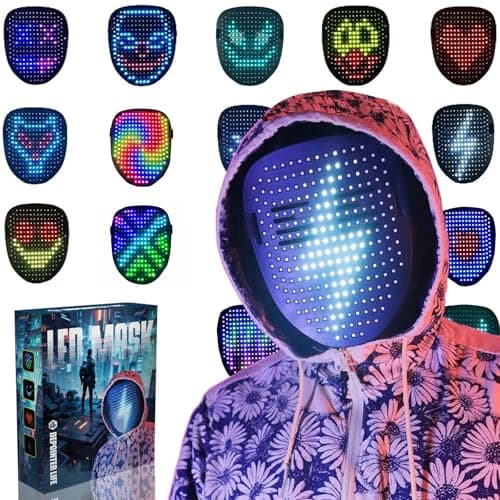 Image of Depointer Life LED Mask Light up Masks With Gesture Sensing, Cool Toys Masks Teen Boys Gifts for Halloween Christmas Birthday -Rechargeable Mask