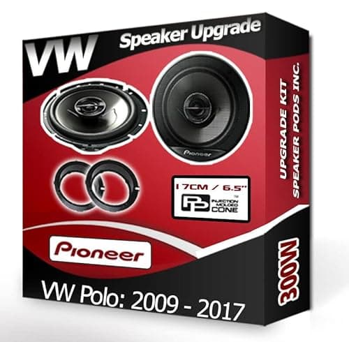 Image of Polo Speaker upgrade Rear Door Pioneer car speakers 6.5" 17cm 300W
