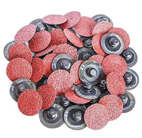Image of 50pcs 1" 25mm Sanding Disc Roll Lock R-Type Quick-Change Sandpaper Abrasive Disc 36/60/80/120/240 Grit,36