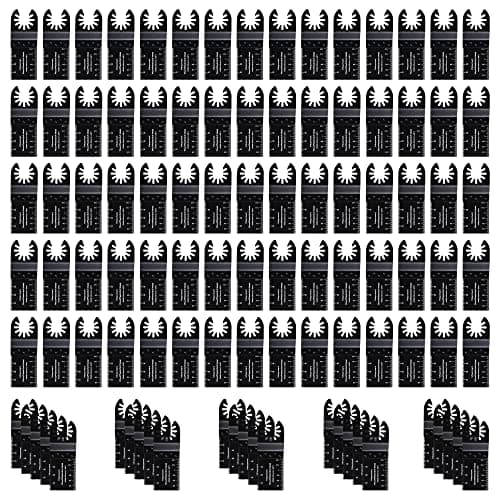 Image of Vtopmart 50 Pcs Multi Tool Blades, Multitool Blades for Wood & Metal, Oscillating Multitool Quick Release Saw Blades Compatible with Bosch, DeWalt, Makita, Dremel and more
