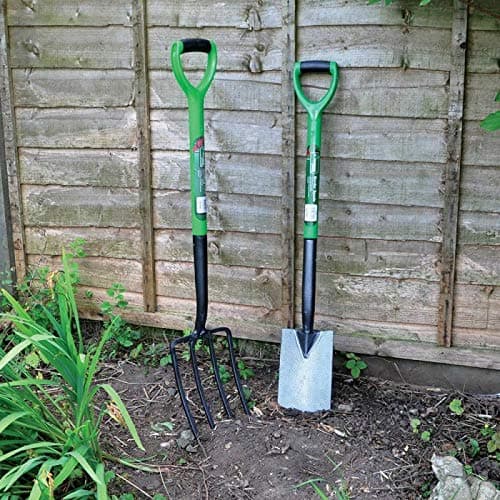 Image of Unibos 2 Psc Heavy Duty Garden Digging And Border Spade And Fork Set Stainless Steel Finish