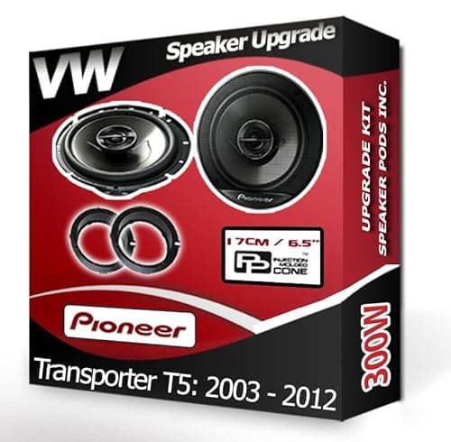 Image of Transporter T5 Speaker upgrade Front Door Pioneer car speakers 6.5" 17cm 300W