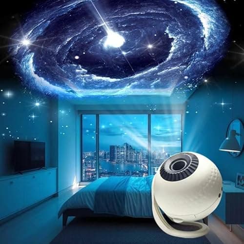 Image of Galaxy Projection Lamp with Bluetooth Speaker, Space Theme Night Light Projector with Multiple Celestial Scenes,with 12 Planet Discs, Moon Night Light for Kids Adults Ceiling Bedroom Living Room