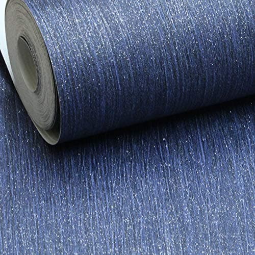 Image of Plain Dark Navy Midnight Blue Glitter ShimmerTextured Crystal Vinyl Wallpaper