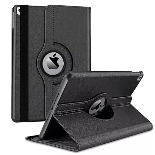 Image of Case For iPad Air 13-inch M4/M3/M2 (2026/2025/2024), Slim Fit Premium Pu Leather 360 Degree Rotating Protective Stand Cover with Auto Wake Sleep Function Case (BLACK)