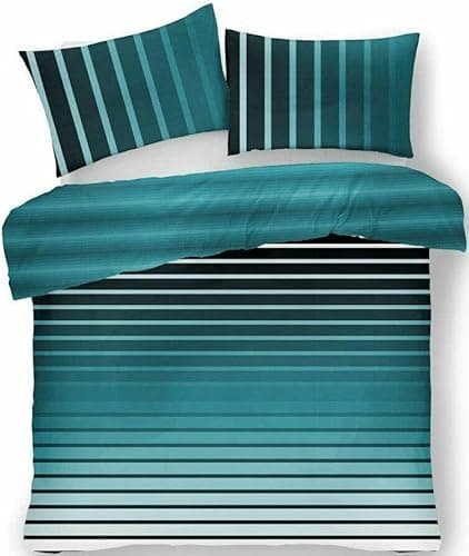Image of LIZZIE JACOBS New Printed Duvet Cover Sets Cotton Rich Quilt Cover Sets Easy Care Reversible Bedding Sets (King, Oscar Ochre)