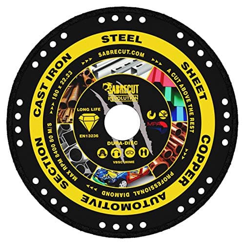 Image of 1 x SabreCut VBSC180ME 180mm (7 inch) x 22.23mm Bore Vacuum Brazed Metal Cutting Angle Grinder Circular Saw Diamond Disc Blade