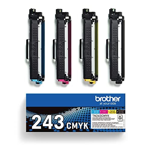 Image of Brother TN-243BK/TN-243C/TN-243M/TN-243Y Toner Cartridges, Black/Cyan/Magenta/Yellow, Multi-Pack, Standard Yield, Includes 4 x Toner Cartridges, Genuine Supplies