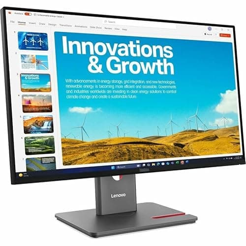 Image of Lenovo ThinkVision P24QD-40 24" Class Webcam WQHD LED Monitor - 16:9 - Eclipse Black