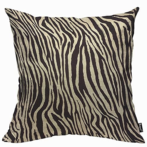 Image of Mugod Black Yellow Zebra Pattern Cushion Cover Throw Pillow Covers Abstract Stripes Black African Zebra Skin Pillow Case for Men Women Decorative Home Sofa Chair Couch 45x45cm/18x18 Inch