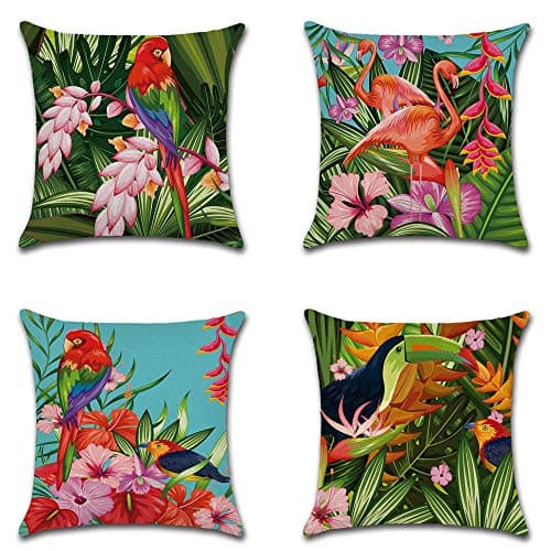 Image of CLVEDU 4Pack Pillow Covers 18x18In Throw Pillow Case Cushion Covers Colorful Printed Throw Pillow Covers, Pillow Case Cushion for Home Couch Sofa Decorative, Gifts 45x45cm(Style56)