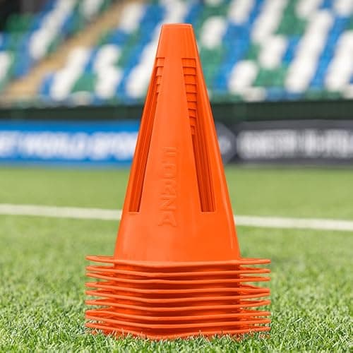 Image of FORZA Flexi Cones [Pack of 10] | Ultra-Durable Training Cones to Enhance and Diversify Training Sessions Across Multiple Sports - Available in 9 Vibrant Colour Options (Orange)