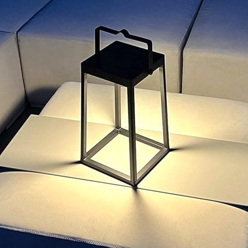 Image of Auraglow Solar & USB Rechargeable Outdoor Lantern, Cordless Table Lamp, 750lm Light