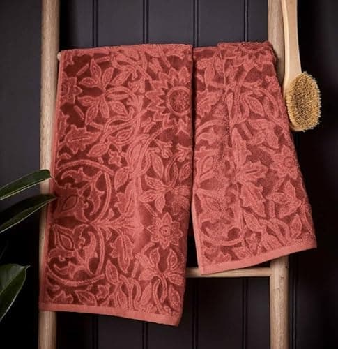 Image of Morris & Co William St James Hand Towel In Red (50cm x 90cm)