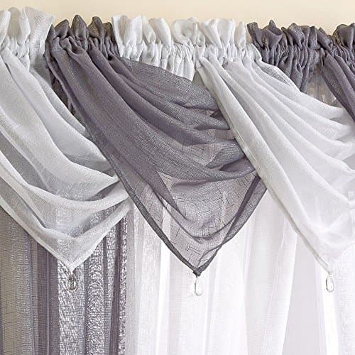 Image of Tyrone Glitter Sparkle Voile Swag Grey Silver (Standard)