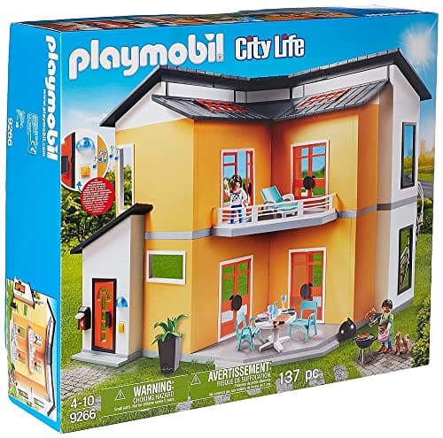 Image of Playmobil 9266 City Life Modern House with Working Doorbell, fun imaginative role play, playsets suitable for children ages 4+
