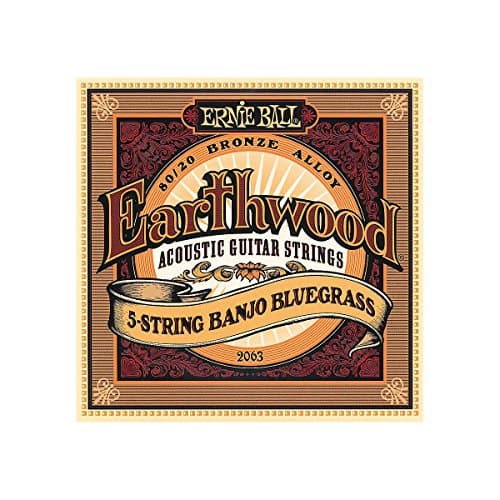 Image of Ernie Ball Earthwood 5-String Banjo Bluegrass Loop End 80/20 Bronze Acoustic Guitar Strings - 9-20 Gauge