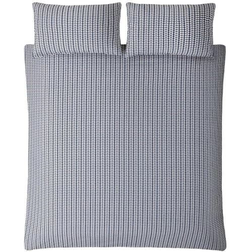 Image of Orla Kiely Tiny Stem Whale Blue Bedding: Single Size Duvet Cover (135cm x 200cm)