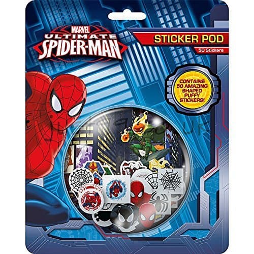 Image of Spiderman Sticker Pod with 50 Shaped Puffy Stickers