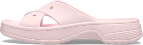 Image of Crocs Women Slide,Classic Womens Cross Strap,Pink Milk,7 UK Women