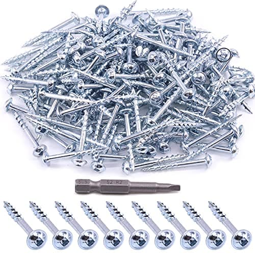 Image of Glarks 160Pcs Pocket Hole Screw Set 8 Size Square Drive Self Tapping Coarse Fine Thread Screws Assortment Kit for Wood and Sheet Metal (#8x1-1/2'' Coarse Thread)