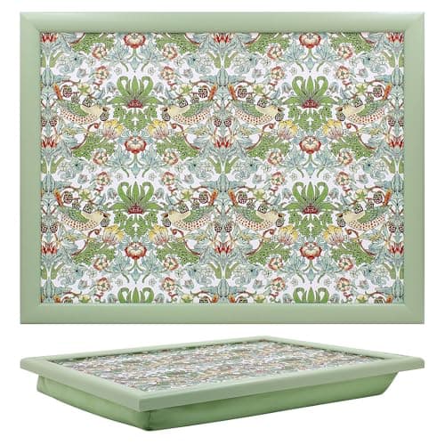 Image of The Leonardo Collection William Morris Strawberry Thief Laptray With Bean Bag for Serving Dishes | Lovely Lap Trays for Eating on Lap for Dinner or Breatfast | Newly Designed Food Trays for Lap