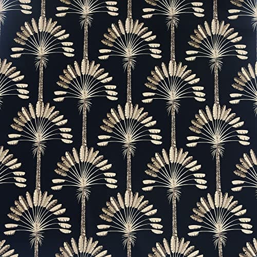 Image of Arthouse | Palm Palace Black & Gold Wallpaper | Luxurious Exotic Wallpaper | Vintage Caribbean Style | Metallic Gold Palms on Bold Black Background | Paste The Paper Application | 1005 x 53cm