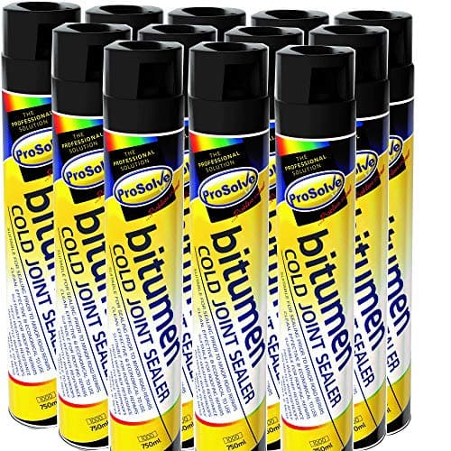 Image of Prosolve Bitumen Cold Joint Seal Spray Tarmac Roof Gutter Repair Pot Hole Sealer - 12 Pack
