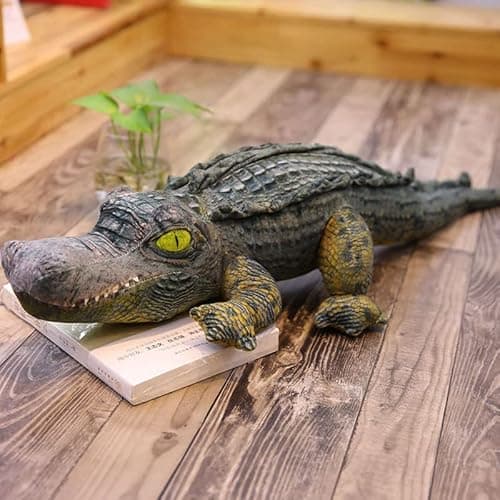 Image of YIUNL Simulation Crocodile Plush Toy Lifelike Crocodile Pillow Stuffed Animal Doll Room Decoration for Kids Birthday Gift 80cm Style-A