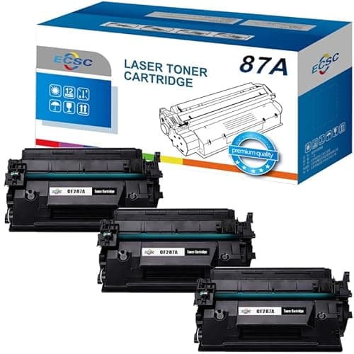 Image of ECSC Toner Cartridge CF287A /87A For Printer, Compatible With HP LaserJet Enterprise Flow MFP M527c MFP M527z, Enterprise M506n M506x M506dn M506x (Black,3-Pack)