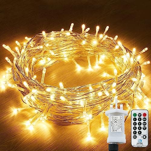 Image of String Lights Mains Powered, 120 LED 12M/39Ft Fairy Lights Waterproof,with 8 Modes Remote Control Fairy Lights Indoor/Outdoor for Garden, Gazebo, Party, Wedding, Christmas Decorations (Warm White)