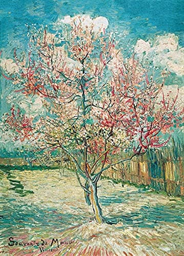 Image of Jigsaw Puzzles for Adults 1000 Piece Pink Peach Tree in Blossom by Vincent Van Gogh 27.56 x 19.69 Inch Jigsaw Puzzles for Adults Educational Game Challenge Toy 1000 Pieces Puzzle for Adult Kid