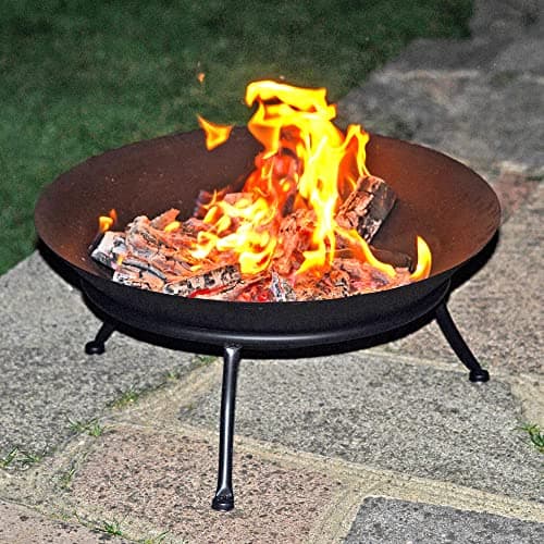 Image of Black Melbourne Iron Cast Metal Fire Pit Bowls for Outdoor BBQ, Heating and Garden