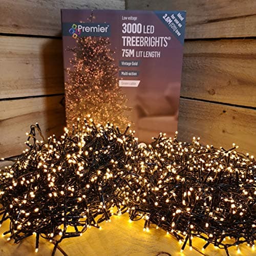 Image of Premier 3000 Vintage Gold Treebrights Multi Action Christmas Tree Lights