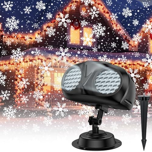 Image of ACELIFE Snowflake Projector Lights, LED Projection Lamp with Remote Control, Outdoor/Indoor Christmas Projector, Snowfall Lights for Christmas, New Year's Eve Parties and Celebrations