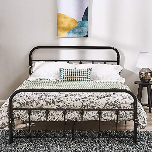 Image of Panana 4ft Double Metal Bed Frame Small Double Bed Solid Bedstead with Headboard New (Black, 4FT)