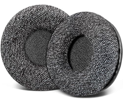 Image of SOULWIT 50mm Linen Ear Pads Cushions Replacement for Plantronics HW111N/HW251N/HW261NC/HW510/HW520, H251N/H261N/H351N/H361N, Earpads for Savi W410/W420/W710/W720, Audio 310/345/478/487/626/628 - Grey