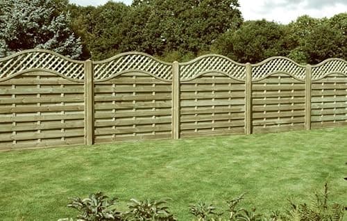 Image of Omega Lattice Top Wooden Fence Panel 6FT Wide (Various Heights) Garden Fencing Panels Pressure Treated Trellis Lattice Top (6x6)