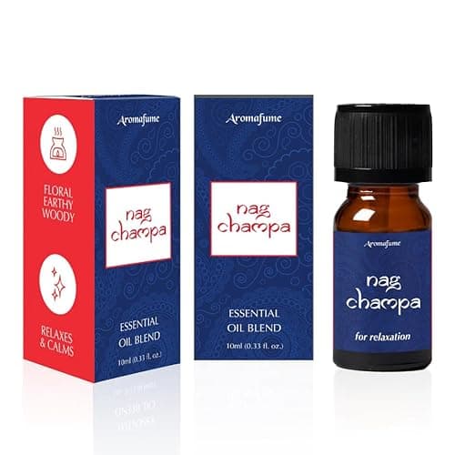 Image of Nag Champa Essential Oil Diffuser Blend by Aromafume | 30ml/1 fl oz | Made with Sandalwood, Jasmine, Ylang Ylang & Champa Flower extracts | Meditative, Spiritual