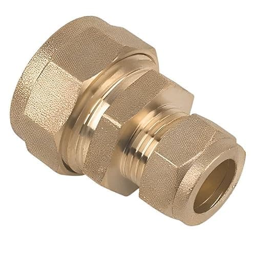 Image of Bag of 2-15mm x 12mm Brass Compression Reducing Coupling (Known as Pipe Reducer/Compression Coupling / 12mm to 15mm Connector Also Available in 8mm, 10mm, 12mm, 15mm, 22mm, 28mm)
