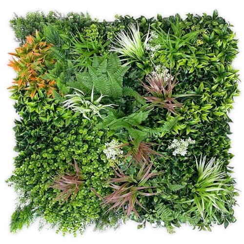 Image of Artificial Living Wall Panels 1m x 1m - Artificial Grass Wall Panels - Garden Screening & Indoor Outdoor Plant Wall for Garden Privacy & Flower Wall Panel - 3-Year UV Guarantee (Tropical Ember)