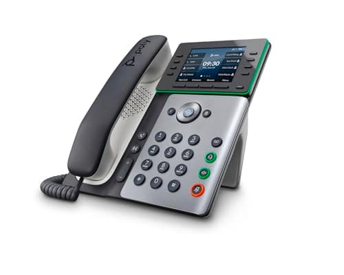 Image of Poly (Plantronics + Polycom) Poly Edge E350 Desktop IP Phones (Plantronics + Polycom), Easy to Install with Wi, Fi Included, 8 Line Keys Support up to 32 Lines