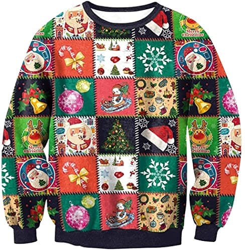 Image of VENI MASEE Womens Long Sleeve Round Neck Christmas Jumper Sweatshirt Sweater Casuals Party Costumes (UK, Alpha, XXL, Regular, Regular, Red)