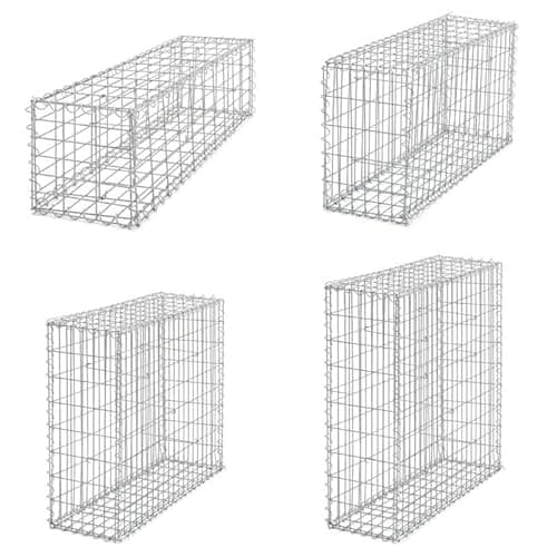 Image of Gabion Baskets Galvanised Steel Cages Mesh Wire Stone Basket Outdoor Spiral Retaining Wall Planter Garden / 100 x 30 x 30cm or 100 x 50 x 30cm / 4mm Wire / 50 x 100mm Hole (100 x 30 x 30cm)
