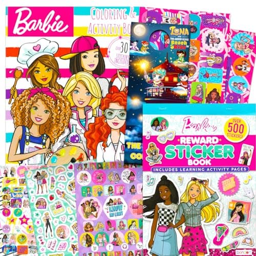 Image of Barbie Sticker Pad Set - Bundle of 500+ Stickers Plus Coloring and Activity Books for Kids