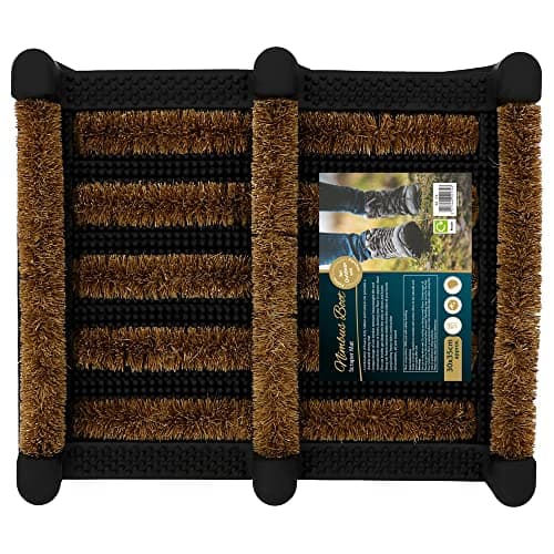 Image of JVL Nimbus Rubber Coir Boot Scraper Mat, 30x35cm