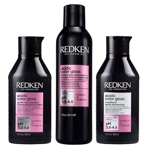 Image of Redken PACK Acidic Color Gloss Sulphate-Free Shampoo 300ml, Acidic Color Gloss Conditioner 300ml and Activated Glass Gloss Treatment 237ml